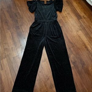 J.Crew CREWCUTS Sparkly Velvet Jumpsuit - Wide Leg